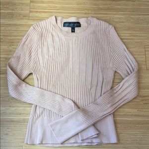 Petite cropped light pink sweater